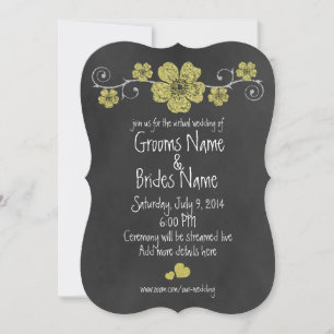 Convites Casamento Virtual de Rosas Amarelas Selvagens