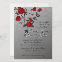 Convites Casamento Virtual de Rosas Encantados