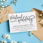 Convites Casamento Virtual de Script de Pincel Coração Enca<br><div class="desc">Encantador convite virtual para sua festa de casamento de longa distância com um roteiro de pincel preto com um coração substituindo o ponto sobre o i no casamento. Adicione as suas informações e o texto do casamento em fontes pretas elegantes.</div>
