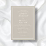 Convites Casamento Virtual de Taupe Elegante Moderno<br><div class="desc">Taupe Elegante Moderno Beige Convite Virtual para Casamento</div>