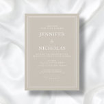 Convites Casamento Virtual do Moderno Elegante Taupe Formal<br><div class="desc">Taupe Formal Elegante Moderno Beige Convite Virtual para Casamento</div>