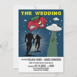 Convites Casamento Virtual do Poster Sci Fi Retro