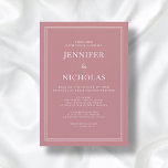 Convites Casamento Virtual Elegante Pink Dossiê Formal<br><div class="desc">Elegante convite para casamentos virtuais,  cor-de-rosa.</div>