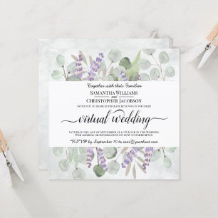 Convites Casamento virtual Eucalyptus e Lavanda