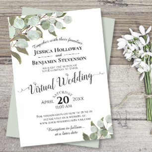 Convites Casamento Virtual Eucalyptus & Greenery