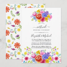 Casamento Virtual Fiesta Mexicano Floral Watercolo