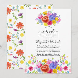 Convites Casamento Virtual Fiesta Mexicano Floral Watercolo