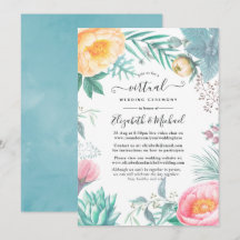 Casamento Virtual Floral Tropical de Dusty Pastel