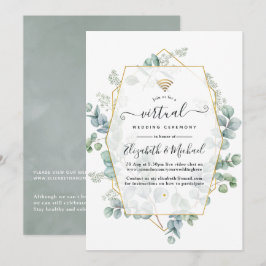 Convites Casamento Virtual Geométrico Eucalyptus