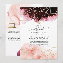 Convites Casamento Virtual Geométrico Online Da Burgundy E 