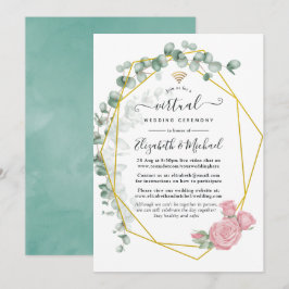 Convites Casamento Virtual Geométrico Online Eucalyptus Ros