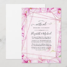 Casamento Virtual Geométrico Rosa e Cor-de-Rosa