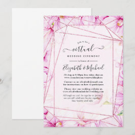 Convites Casamento Virtual Geométrico Rosa e Cor-de-Rosa