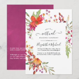 Convites Casamento Virtual Online Aquarelle Wild Flower