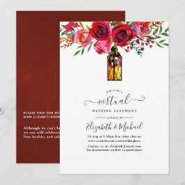 Convites Casamento Virtual Online Da Lanterna Floral Da Wat