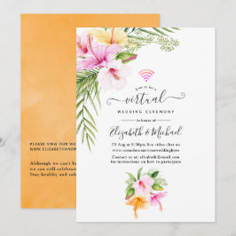Convites Casamento Virtual Online da Praia Floral Tropical
