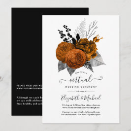 Convites Casamento Virtual Online de Halloween Floral Vinta