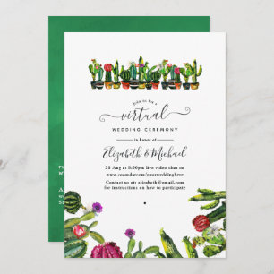 Convites Casamento Virtual Online Do Cactus Succulents Fies