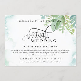 Convites Casamento Virtual Online Elegante Greenery Waterco