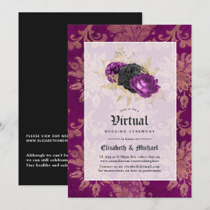 Convites Casamento Virtual Online Floral Gótico
