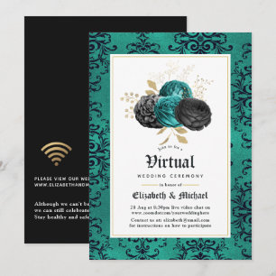 Convites Casamento Virtual Online Floral Gótico