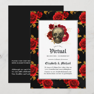 Convites Casamento Virtual Online Floral Gótico