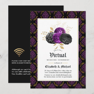 Convites Casamento Virtual Online Floral Gótico