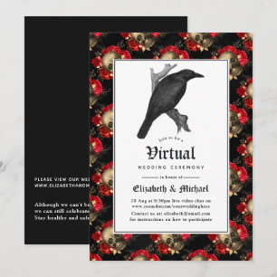Convites Casamento Virtual Online Floral Gótico
