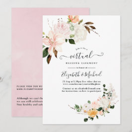 Convites Casamento Virtual Online Floral Pastel