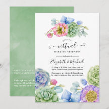 Casamento Virtual Online Floral Suculento da Moda