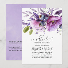 Convites Casamento Virtual Online Floral Violet Poppy