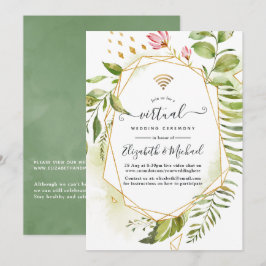 Convites Casamento Virtual Online Geométrico Crystal Greene