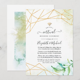 Convites Casamento Virtual Online Geométrico Trendy Waterco