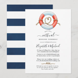 Convites Casamento Virtual Online Náutico em Aquarela