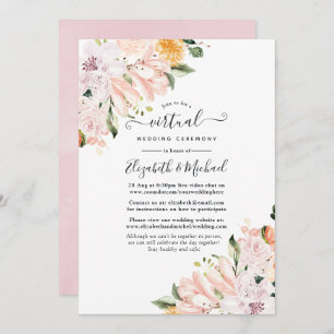 Convites Casamento Virtual Online Pastel Floral