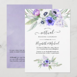 Convites Casamento Virtual Online Pastel Violet Floral