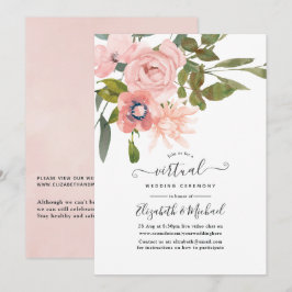 Convites Casamento Virtual Online Rosa e Cor-de-rosa