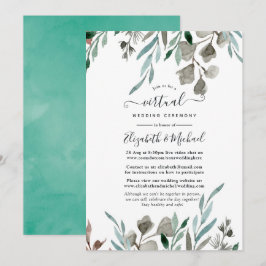 Convites Casamento Virtual Online Rustic Greenery Winter