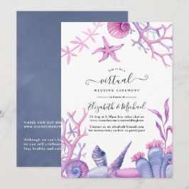 Convites Casamento Virtual Online Watercolor Ocean Life