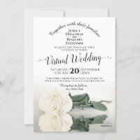 Casamento Virtual Rosa de Reflexão Elegante Branco
