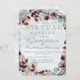 Convites Casamento Virtual Russo da Sage Brown de inverno