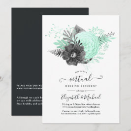 Convites Casamento Virtual Russo Floral da Casa da Moeda e 