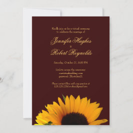 Convites Casamento Virtual Rustic Sunflower