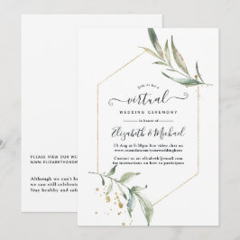 Convites Casamento Virtual Simples Geométrico Online