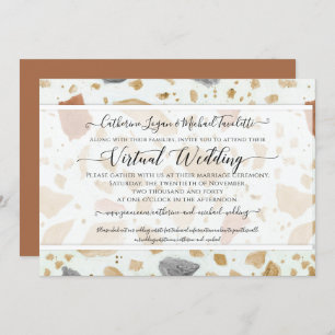 Convites Casamento Virtual Terrazzo Terra-cotta Moderno