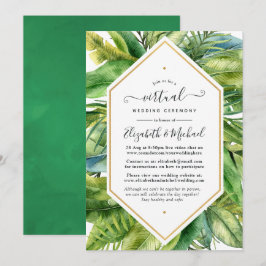 Convites Casamento Virtual Tropical Online com Aquarela