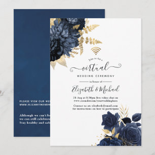 Convites Casamento Virtual Vintage de Rosas Desbotadas em A
