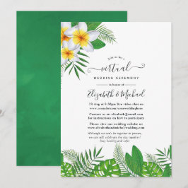 Convites Casamento Virtual Watercolor Havaiano Aloha Luau