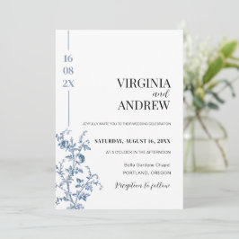 Convites Casamento Vitoriano Azul da Chinoiserie French Vin