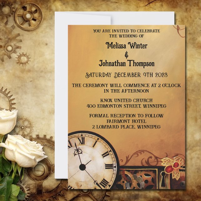 Convites Casamento Vitoriano Steampunk (Criador carregado)